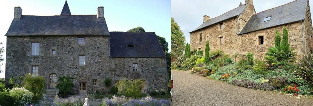 Maison bretonne en pierre avec jardin fleuri et architecture authentique, vue extérieure du Manoir de la Branche